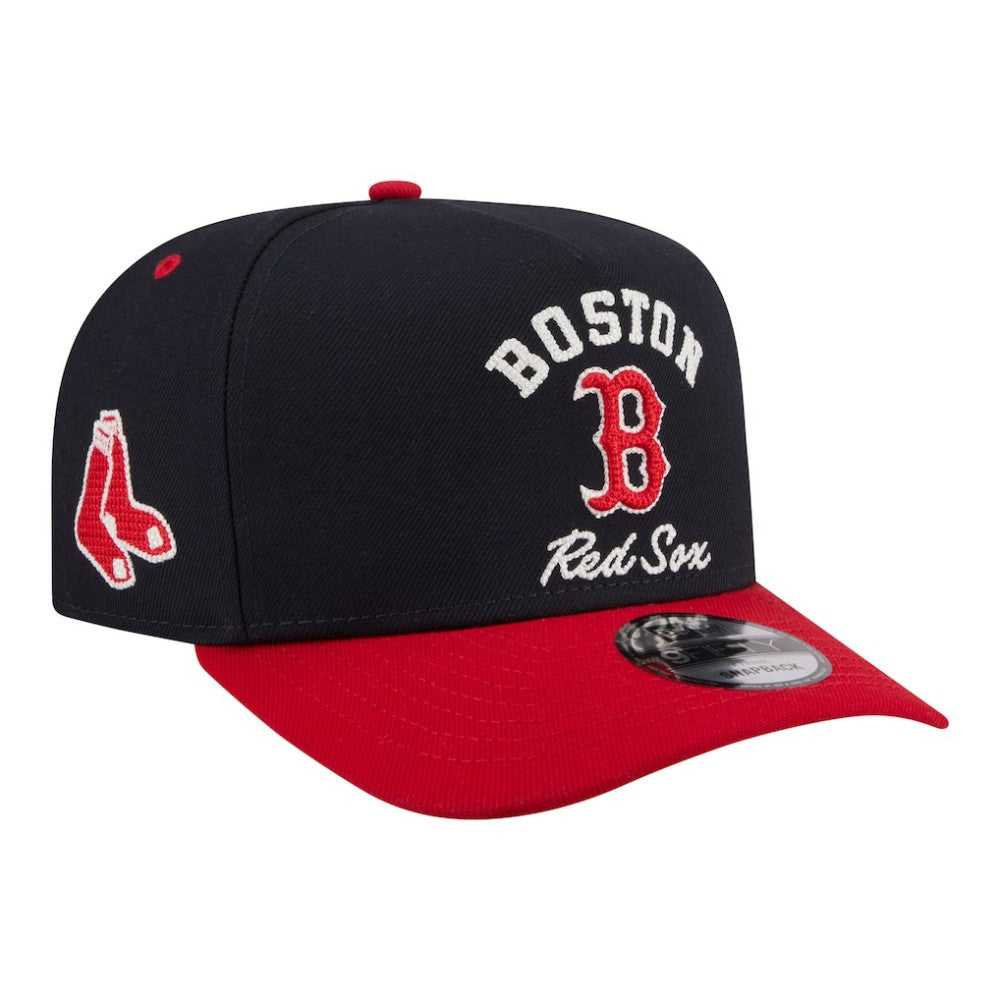 Boston Red Sox New Era Arched A-Frame 9FIFTY Adjustable Hat - Navy/Red Hats