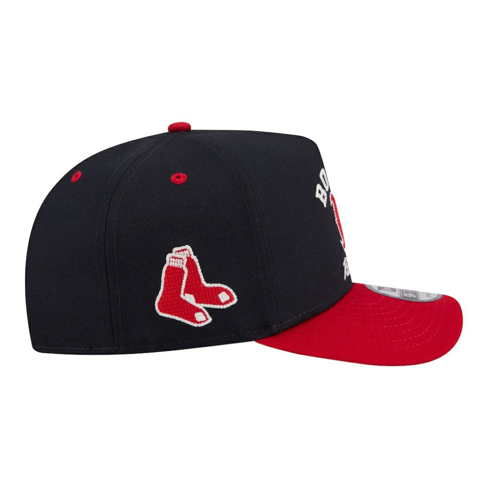Boston Red Sox New Era Arched A-Frame 9FIFTY Adjustable Hat - Navy/Red Hats