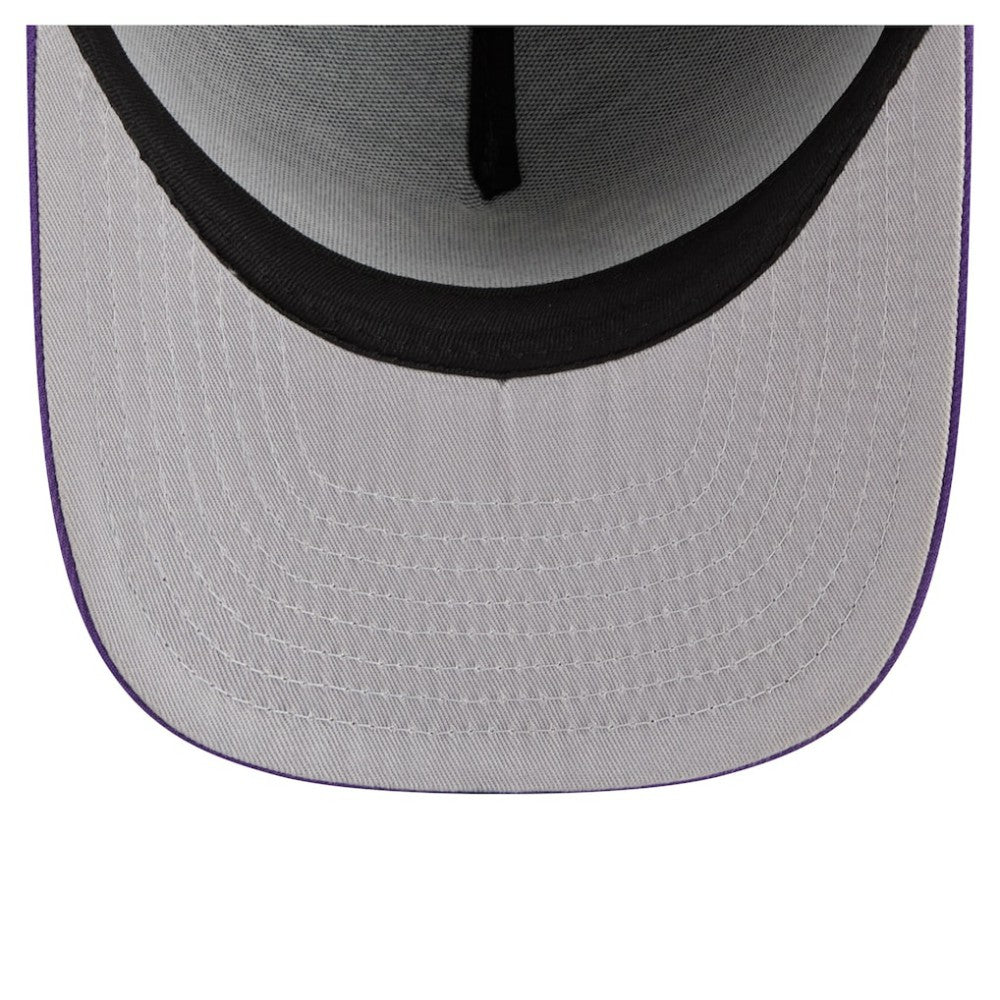 Colorado Rockies New Era Arched A-Frame 9FIFTY Adjustable Hat - Black/Purple Hats