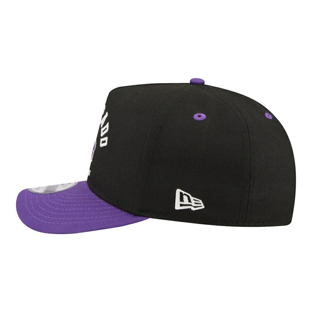 Colorado Rockies New Era Arched A-Frame 9FIFTY Adjustable Hat - Black/Purple Hats