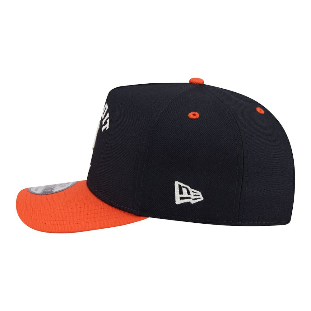 Detroit Tigers New Era Arched A-Frame 9FIFTY Adjustable Hat - Navy/Orange Hats