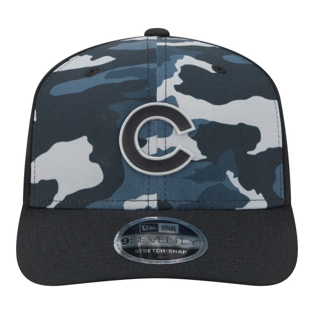 Chicago Cubs New Era Tonal Camo 9SEVENTY Stretch-Snap Hat - Black Hats