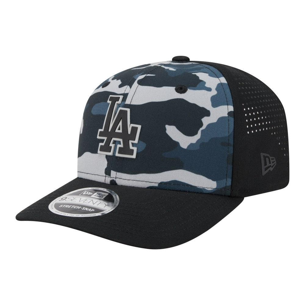 Los Angeles Dodgers New Era Tonal Camo 9SEVENTY Stretch-Snap Hat - Black Hats