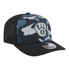 Milwaukee Brewers New Era Tonal Camo 9SEVENTY Stretch-Snap Hat - Black Hats