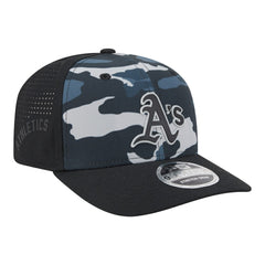 Athletics New Era Tonal Camo 9SEVENTY Stretch-Snap Hat - Black Hats