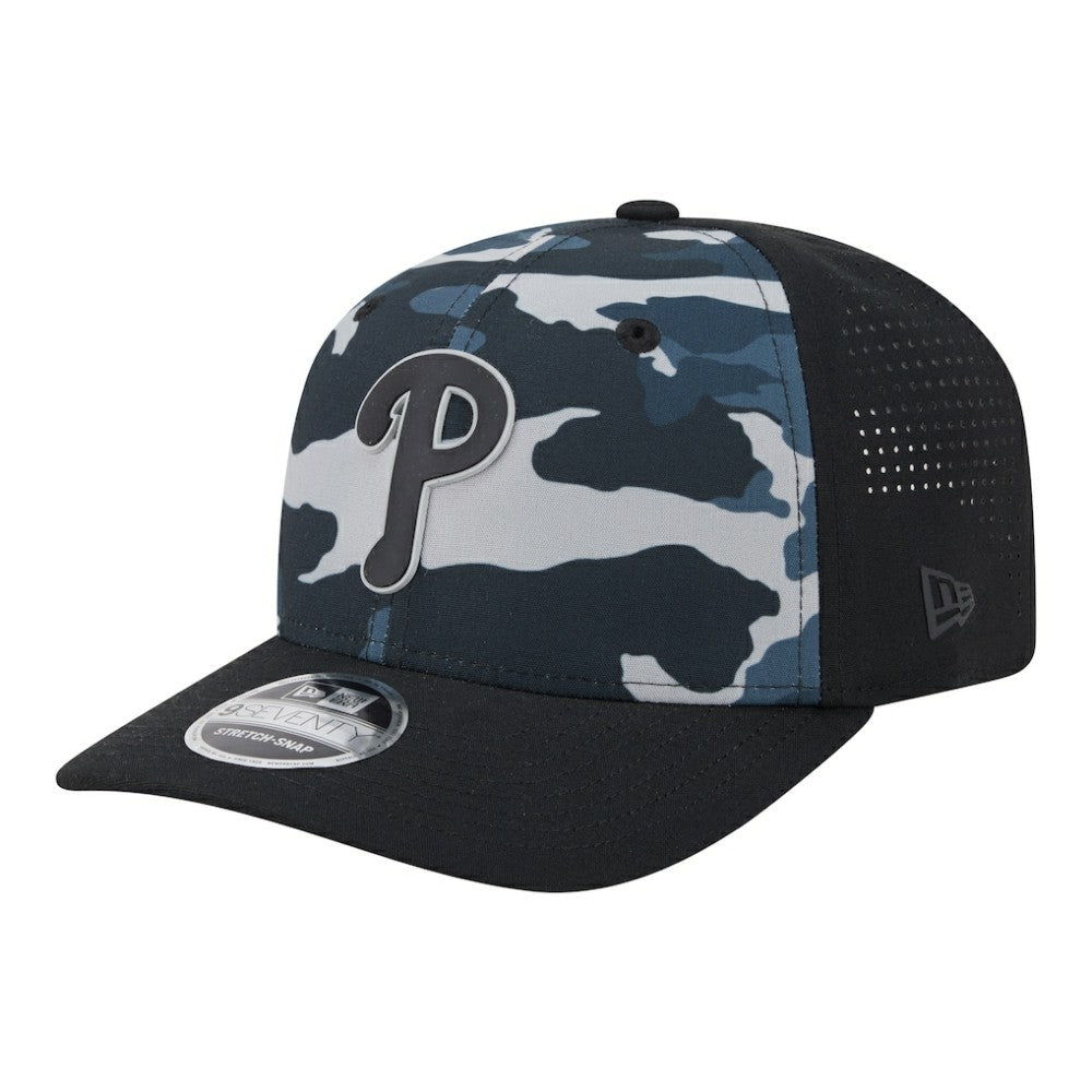 Philadelphia Phillies New Era Tonal Camo 9SEVENTY Stretch-Snap Hat - Black Hats