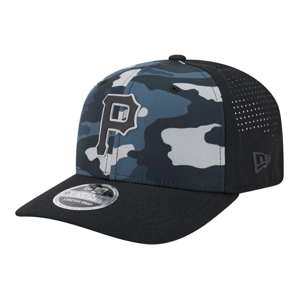 Pittsburgh Pirates New Era Tonal Camo 9SEVENTY Stretch-Snap Hat - Black Hats