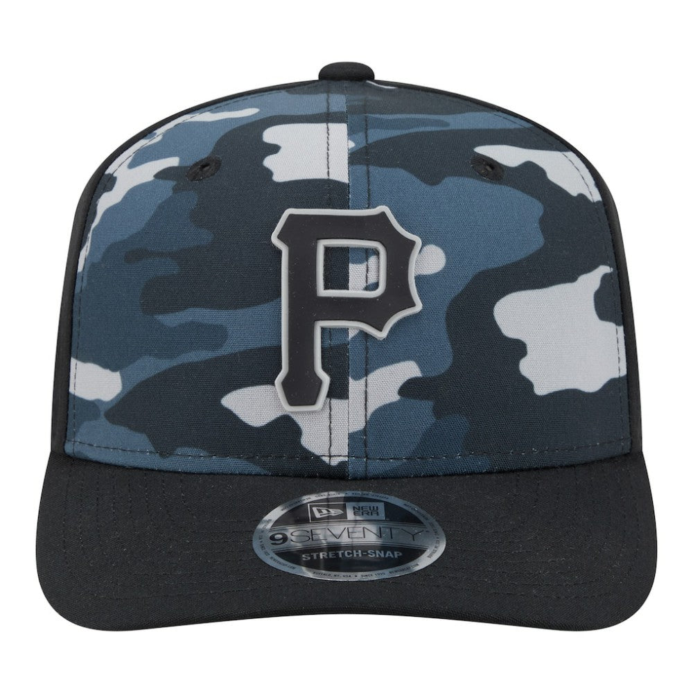 Pittsburgh Pirates New Era Tonal Camo 9SEVENTY Stretch-Snap Hat - Black Hats