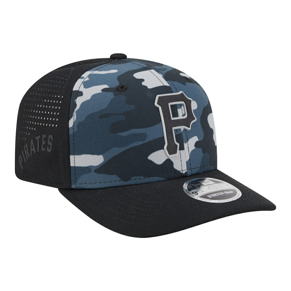 Pittsburgh Pirates New Era Tonal Camo 9SEVENTY Stretch-Snap Hat - Black Hats