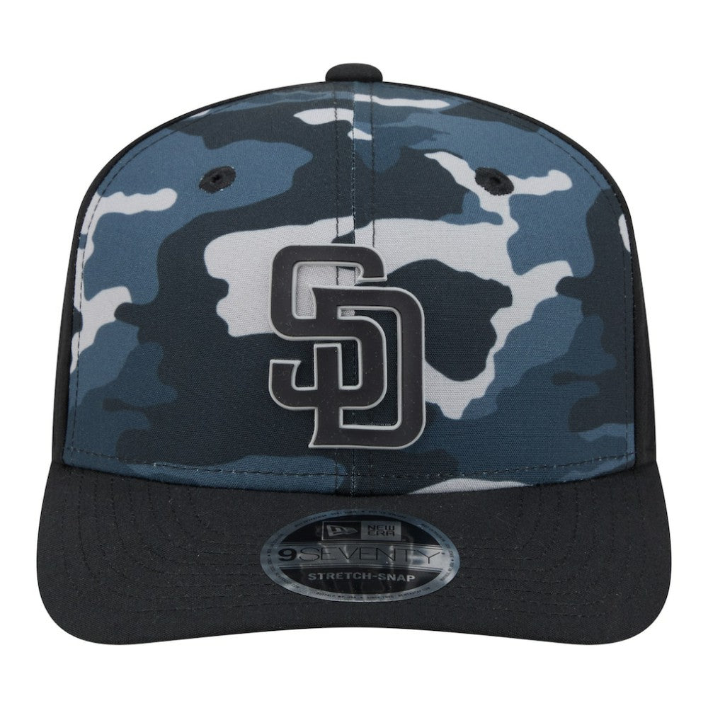 San Diego Padres New Era Tonal Camo 9SEVENTY Stretch-Snap Hat - Black Hats