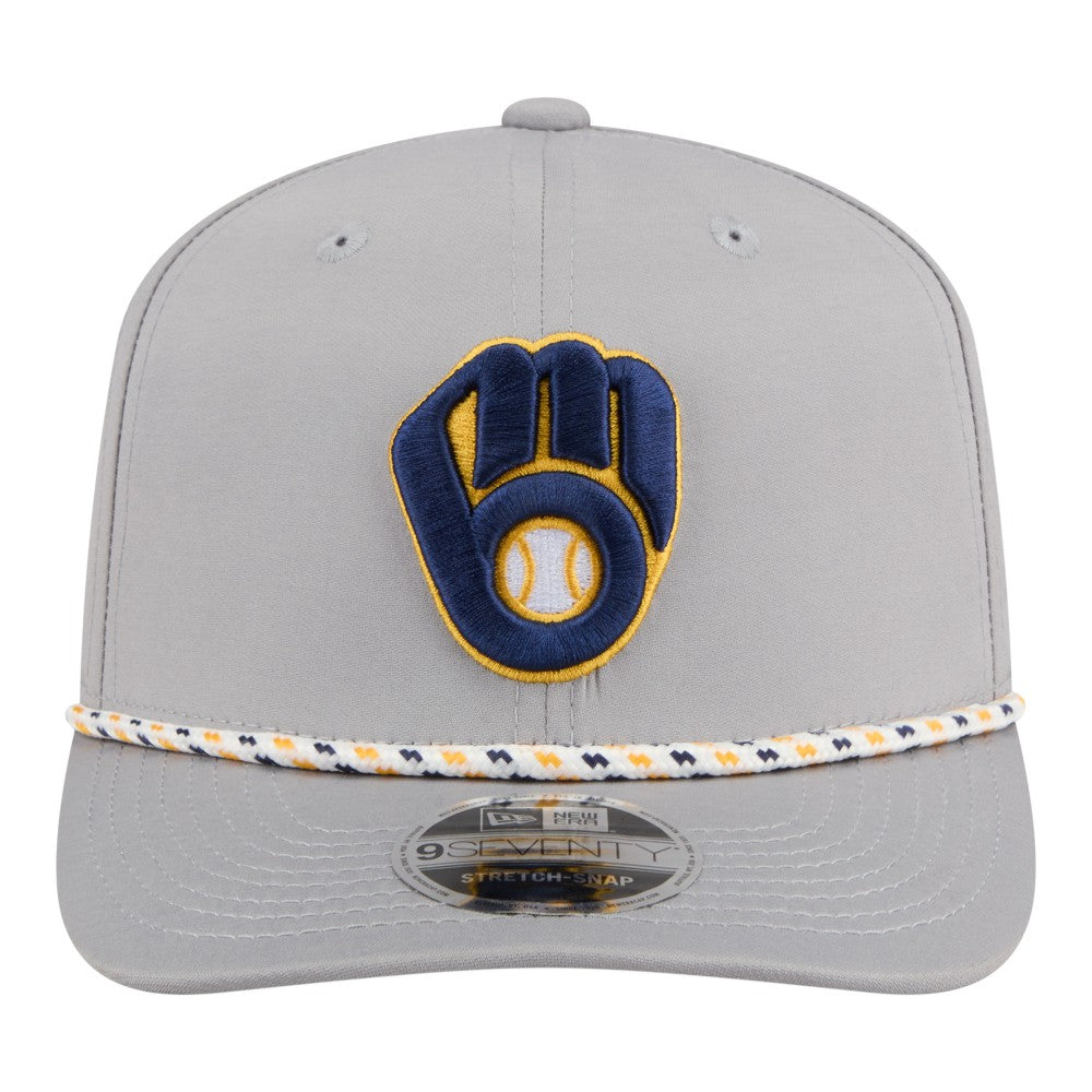 Milwaukee Brewers New Era Sport Rope 9SEVENTY Adjustable Hat - Gray Hats