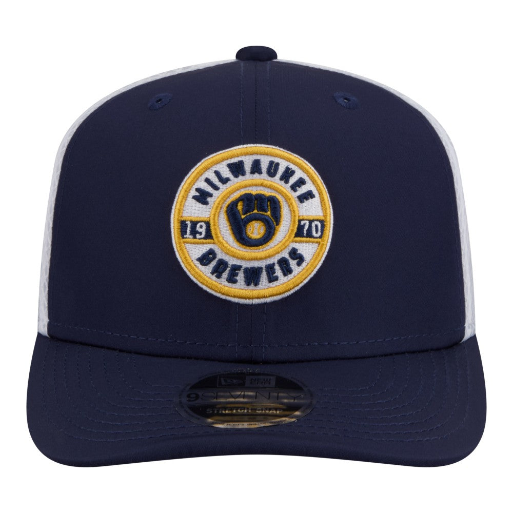 Milwaukee Brewers New Era Active 9SEVENTY Adjustable Trucker Hat - Navy Hats