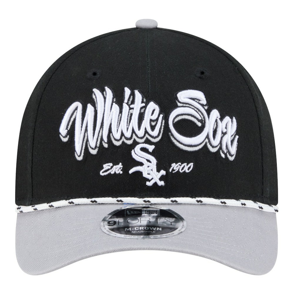 Chicago White Sox New Era Team Loyal 9FORTY M-Crown Adjustable Hat - Black/Gray Hats
