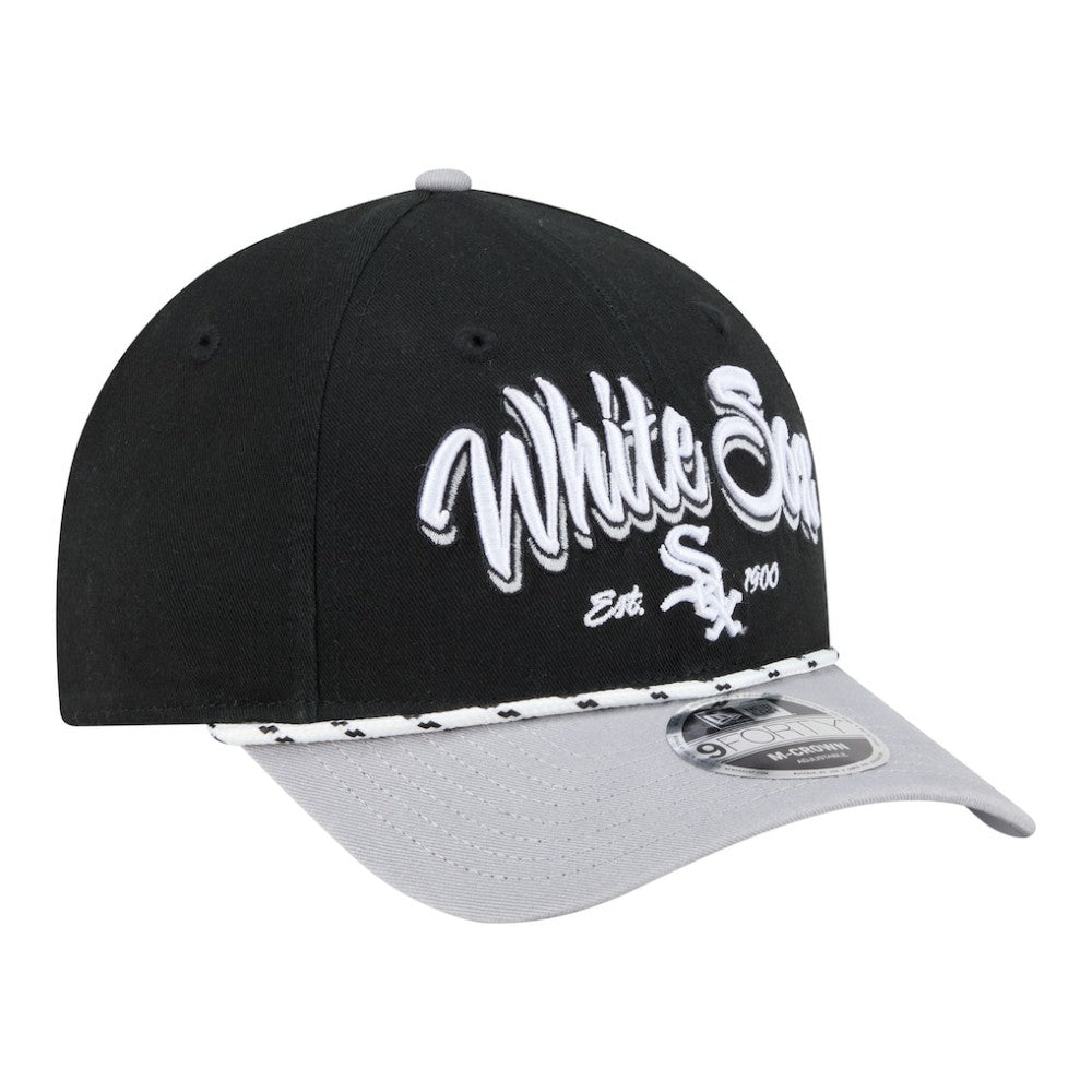 Chicago White Sox New Era Team Loyal 9FORTY M-Crown Adjustable Hat - Black/Gray Hats