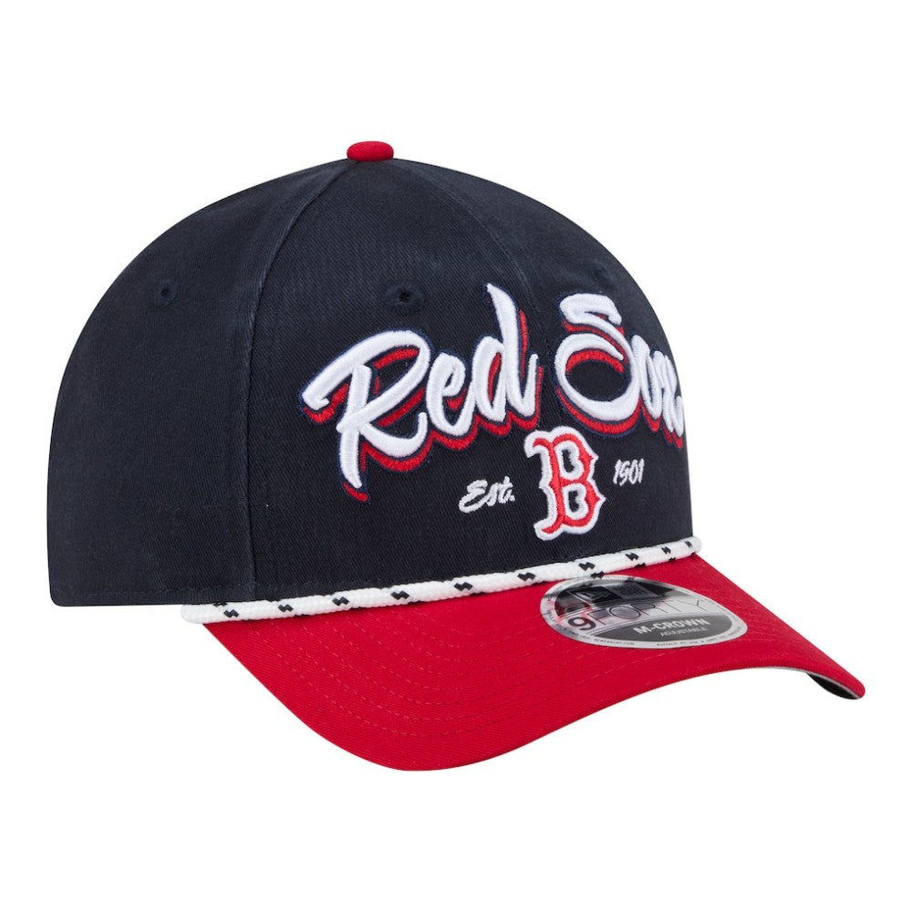 Boston Red Sox New Era Team Loyal 9FORTY M-Crown Adjustable Hat - Navy/Red Hats