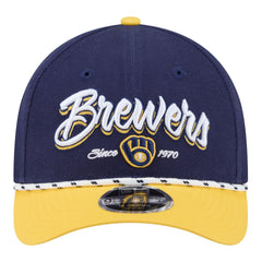 Milwaukee Brewers New Era Team Loyal 9FORTY M-Crown Adjustable Hat - Navy/Gold Hats