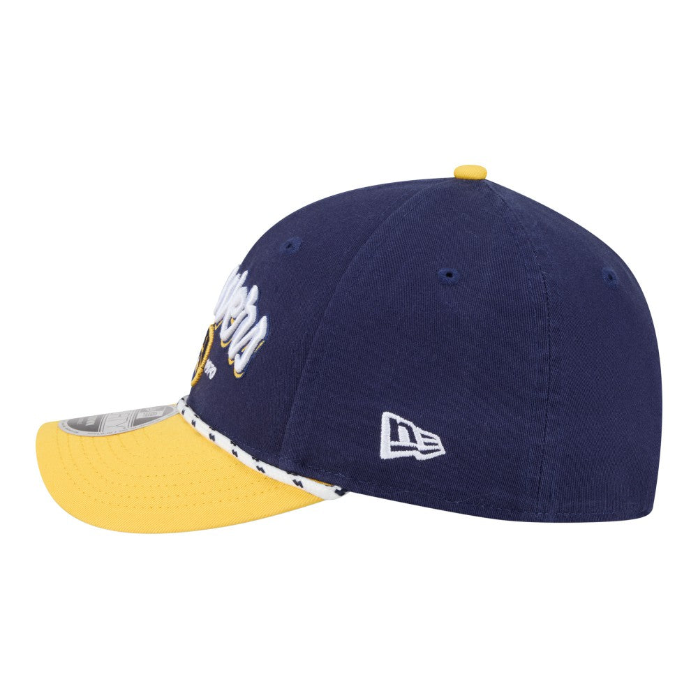 Milwaukee Brewers New Era Team Loyal 9FORTY M-Crown Adjustable Hat - Navy/Gold Hats