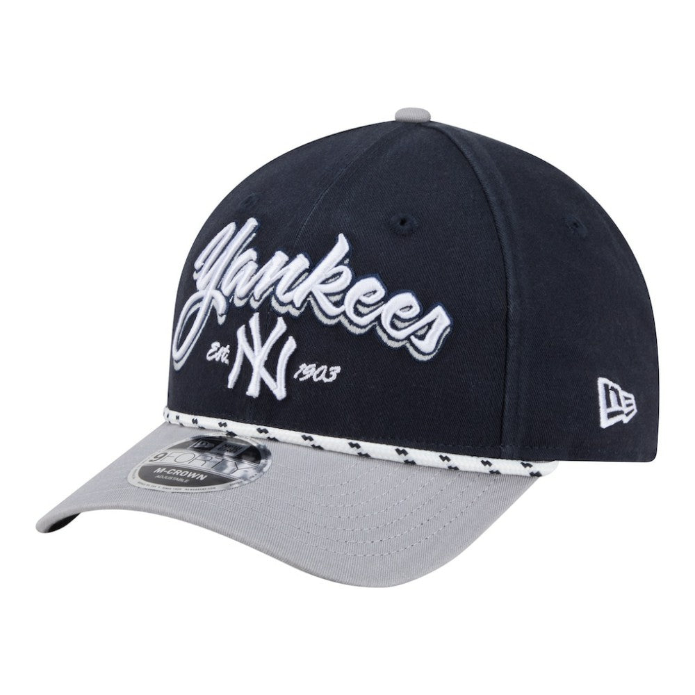 New York Yankees New Era Team Loyal 9FORTY M-Crown Adjustable Hat - Navy/Gray Hats