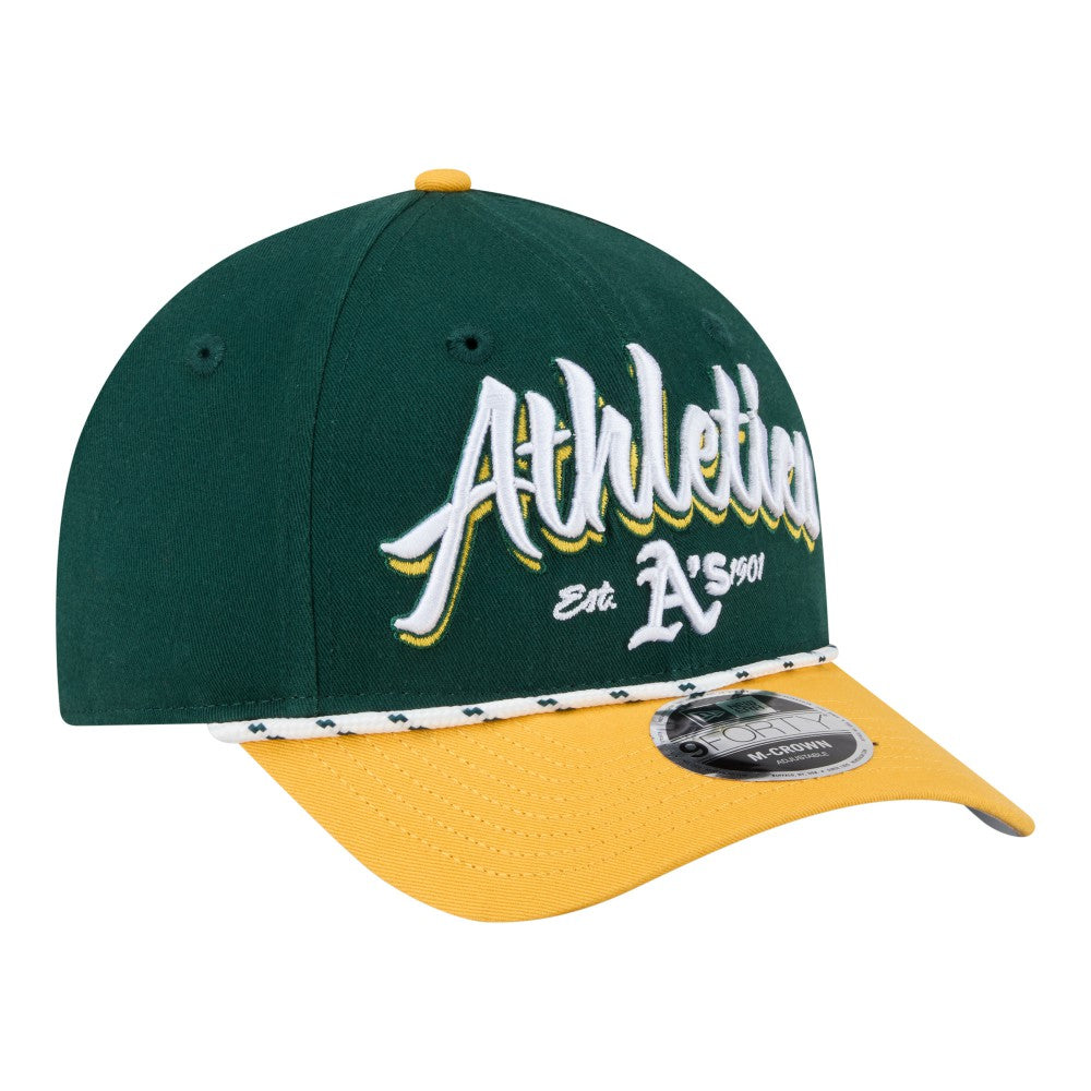 Athletics New Era Team Loyal 9FORTY M-Crown Adjustable Hat - Green/Gold Hats