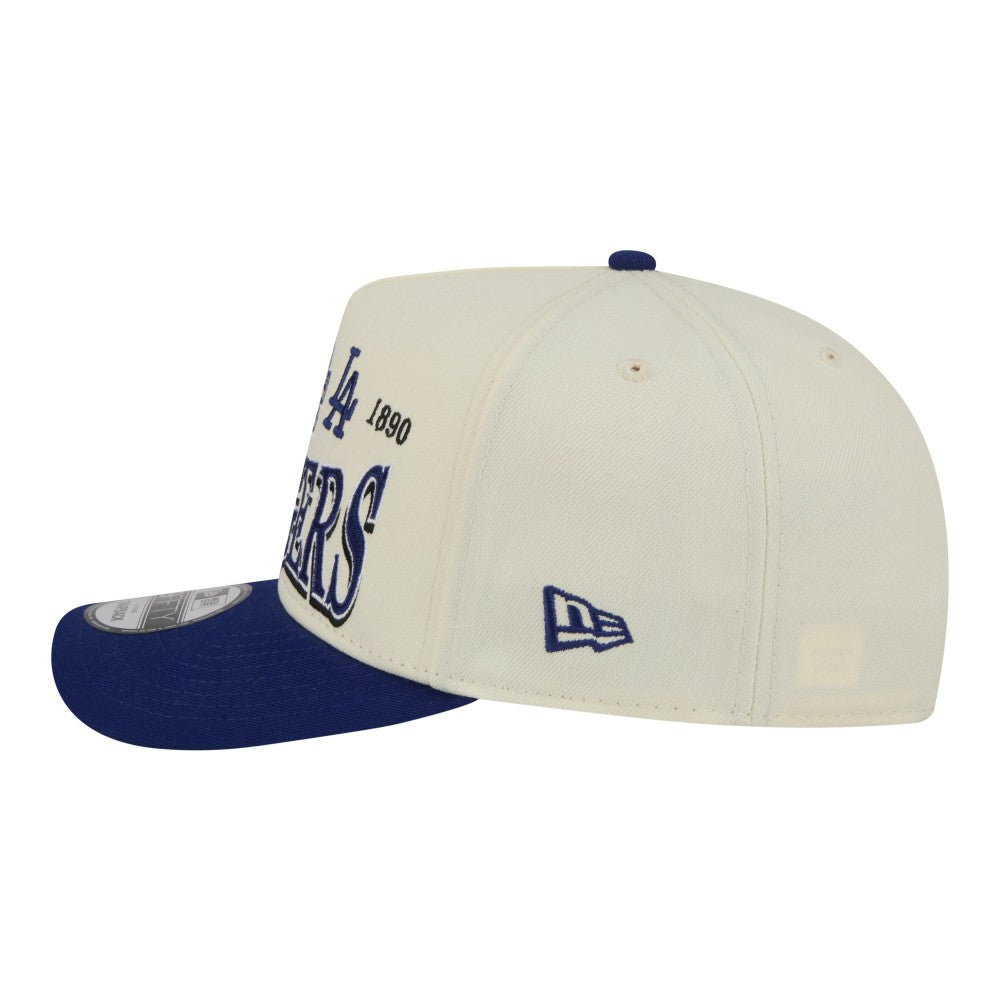 Los Angeles Dodgers New Era Throwback Tri-Hit A-Frame 9FIFTY Adjustable Hat - Cream Hats