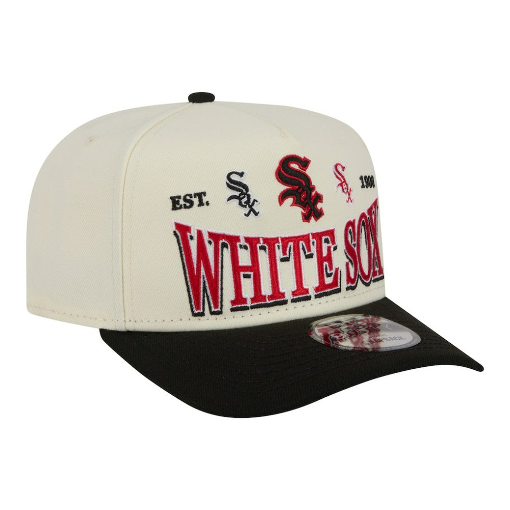 Chicago White Sox New Era Throwback Tri-Hit A-Frame 9FIFTY Adjustable Hat - Cream Hats