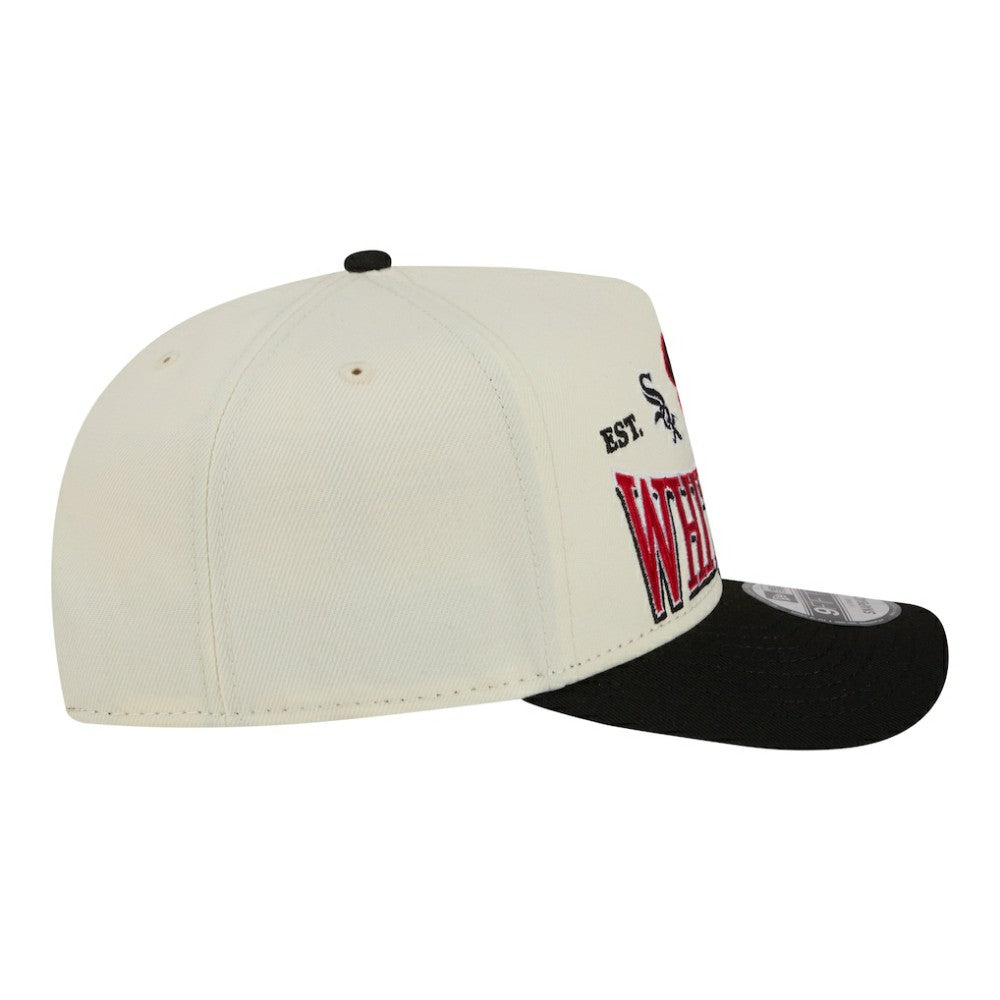 Chicago White Sox New Era Throwback Tri-Hit A-Frame 9FIFTY Adjustable Hat - Cream Hats