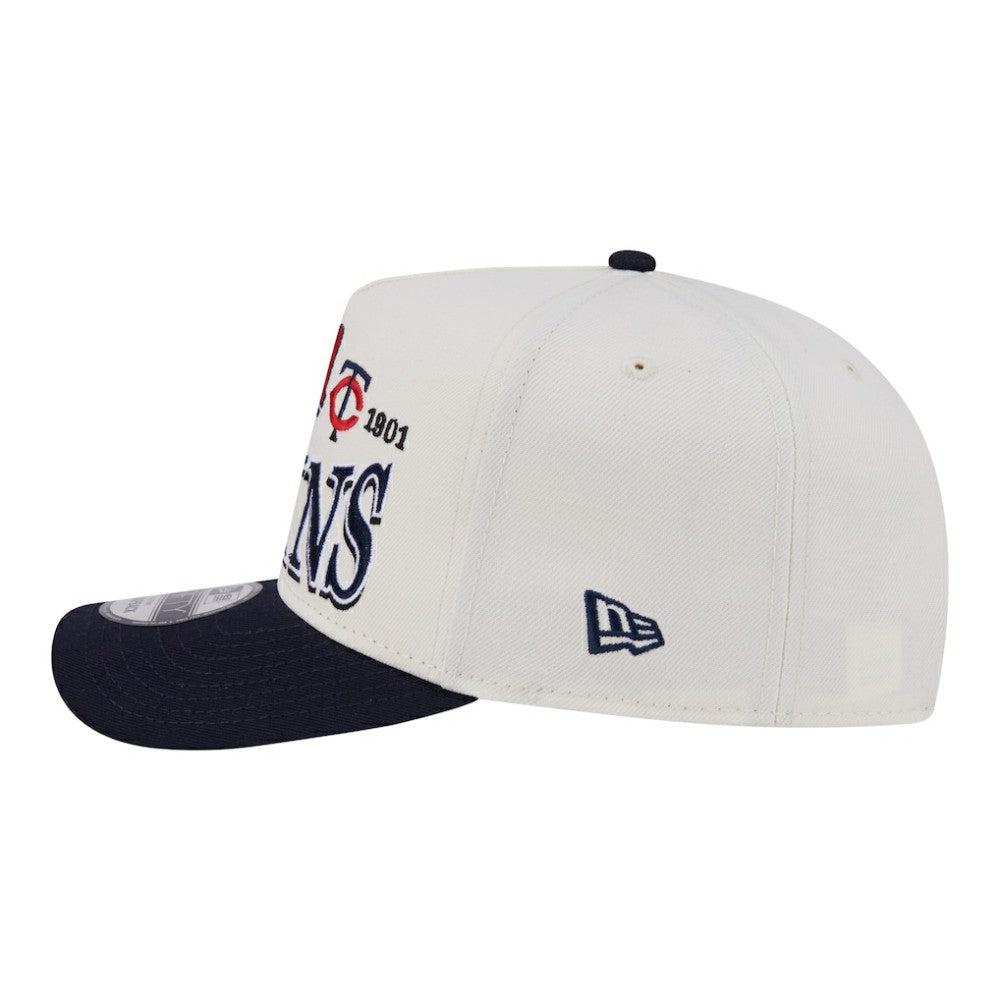 Minnesota Twins New Era Throwback Tri-Hit A-Frame 9FIFTY Adjustable Hat - Cream Hats