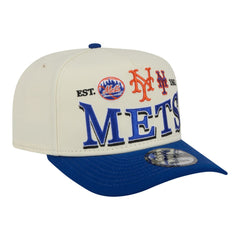 New York Mets New Era Throwback Tri-Hit A-Frame 9FIFTY Adjustable Hat - Cream Hats