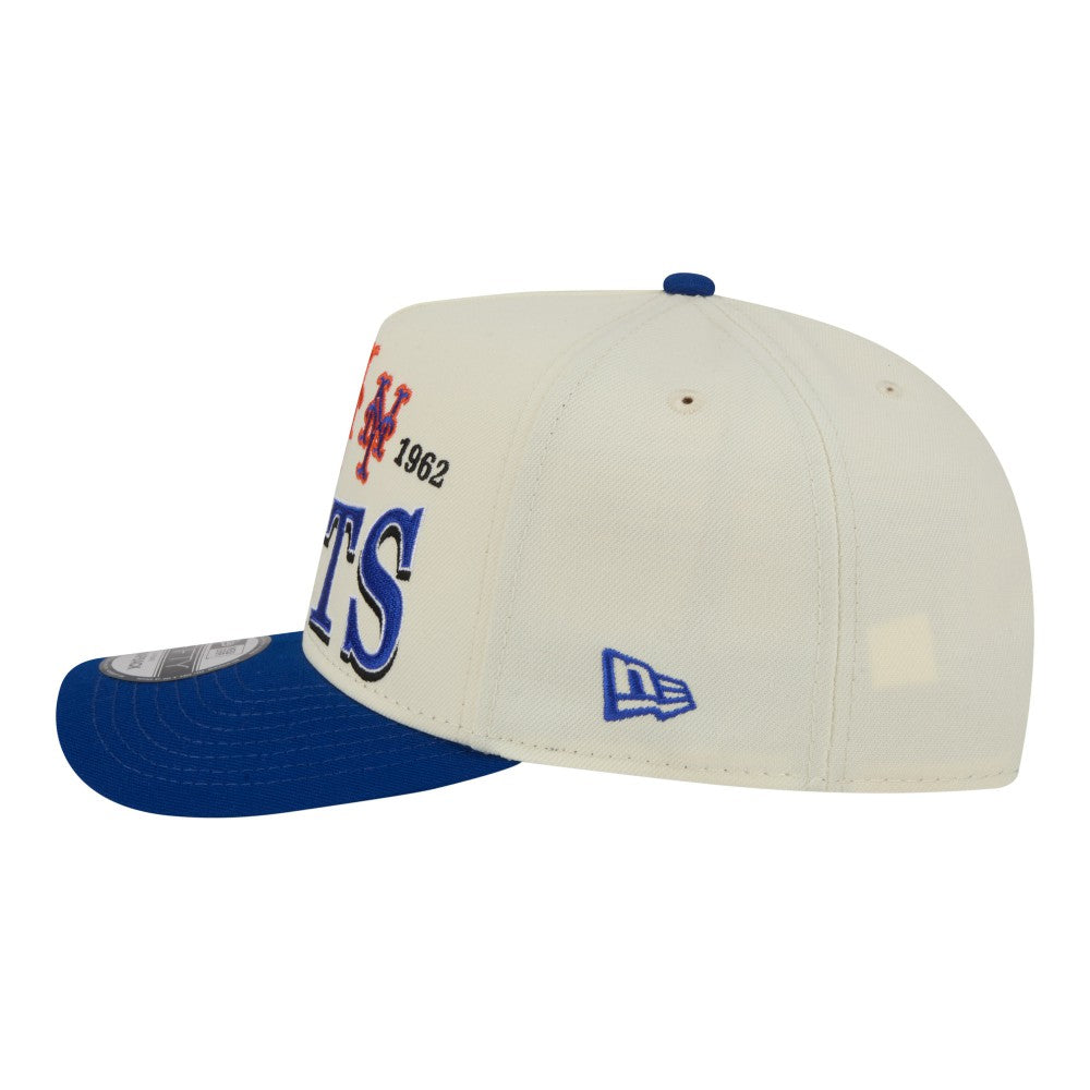 New York Mets New Era Throwback Tri-Hit A-Frame 9FIFTY Adjustable Hat - Cream Hats