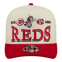 Cincinnati Reds New Era Throwback Tri-Hit A-Frame 9FIFTY Adjustable Hat - Cream Hats
