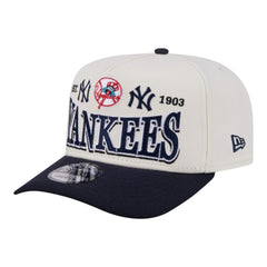 New York Yankees New Era Throwback Tri-Hit A-Frame 9FIFTY Adjustable Hat - Cream Hats