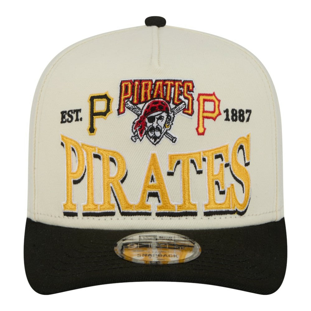 Pittsburgh Pirates New Era Throwback Tri-Hit A-Frame 9FIFTY Adjustable Hat - Cream Hats