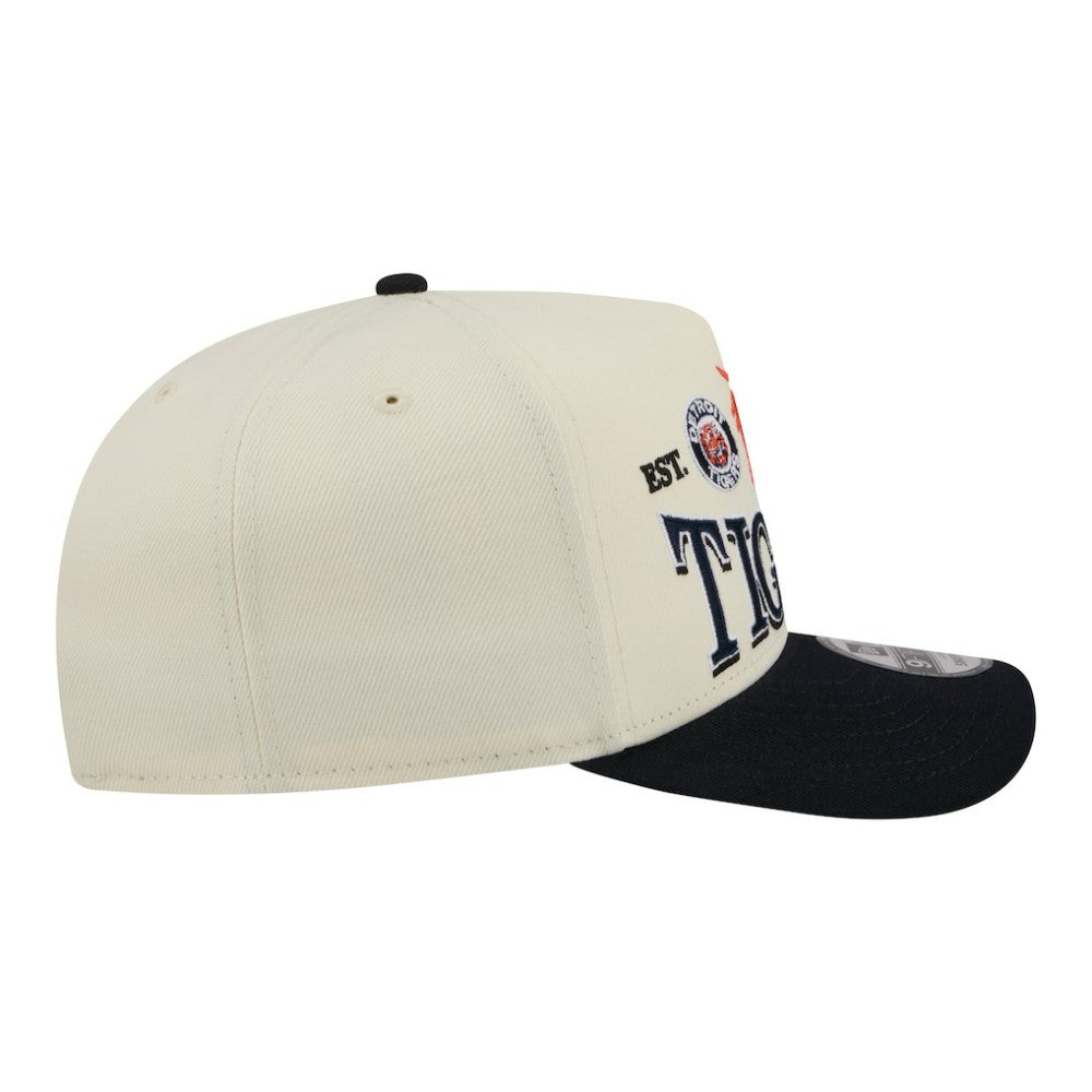 Detroit Tigers New Era Throwback Tri-Hit A-Frame 9FIFTY Adjustable Hat - Cream Hats