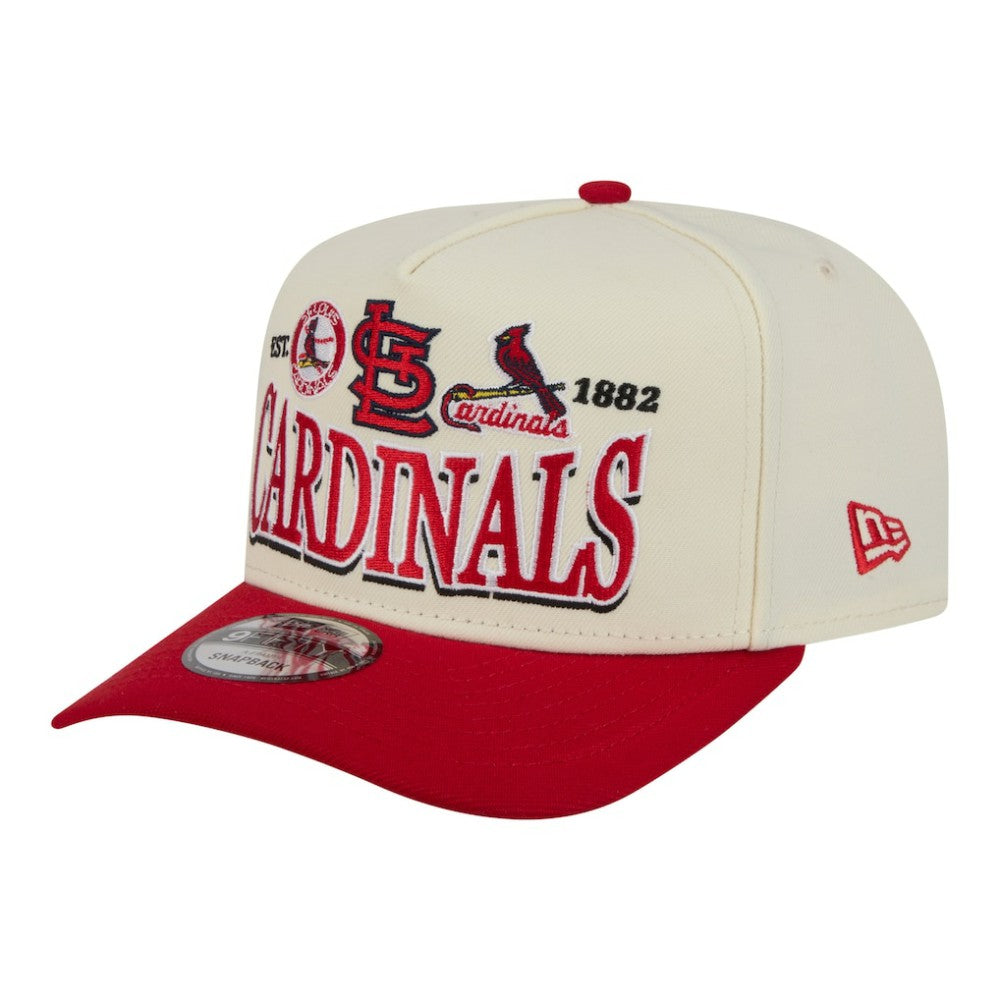 St. Louis Cardinals New Era Throwback Tri-Hit A-Frame 9FIFTY Adjustable Hat - Cream Hats