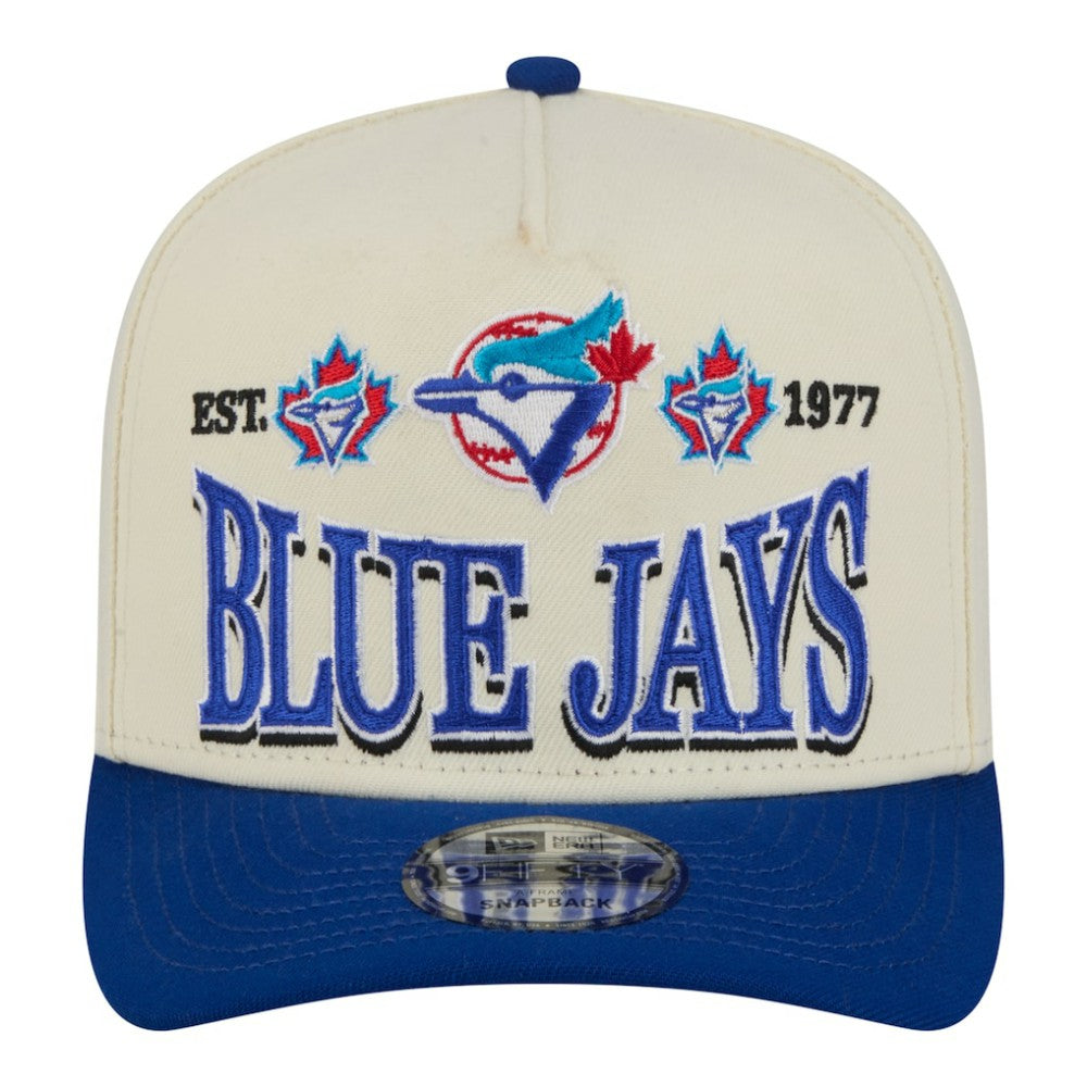 Toronto Blue Jays New Era Throwback Tri-Hit A-Frame 9FIFTY Adjustable Hat - Cream Hats