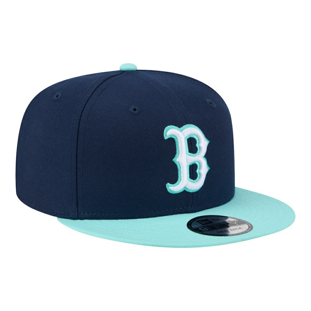 Boston Red Sox New Era Two-Tone Color Pack 9FIFTY Snapback Hat - Navy/Turquoise Hats