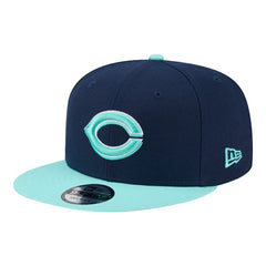 Cincinnati Reds New Era 2-Tone Color Pack 9FIFTY Snapback Hat - Navy/Turquoise Hats