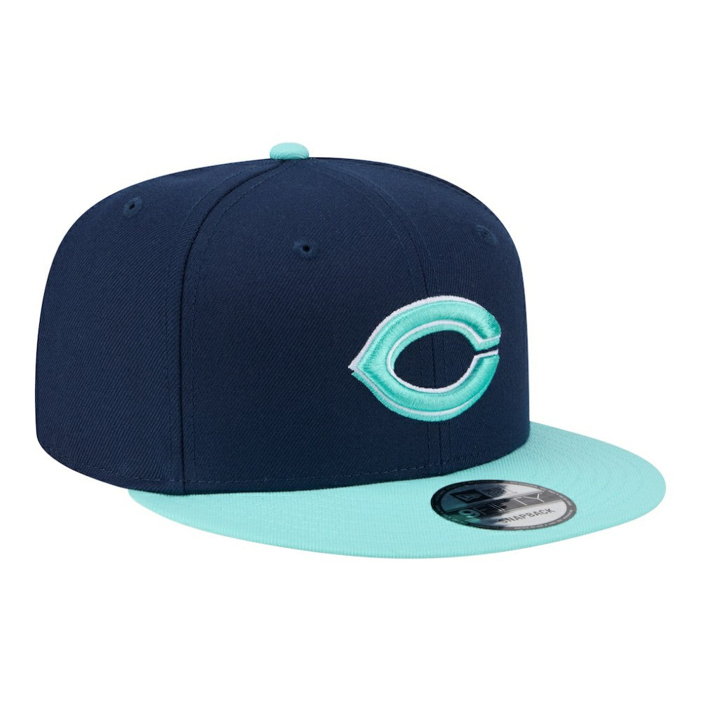 Cincinnati Reds New Era 2-Tone Color Pack 9FIFTY Snapback Hat - Navy/Turquoise Hats