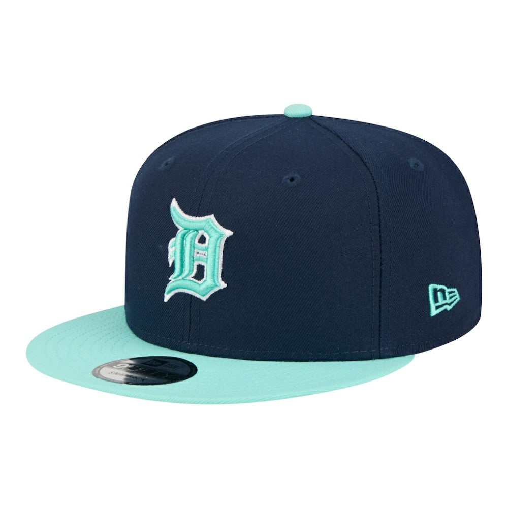 Detroit Tigers New Era 2-Tone Color Pack 9FIFTY Snapback Hat - Navy/Turquoise Hats