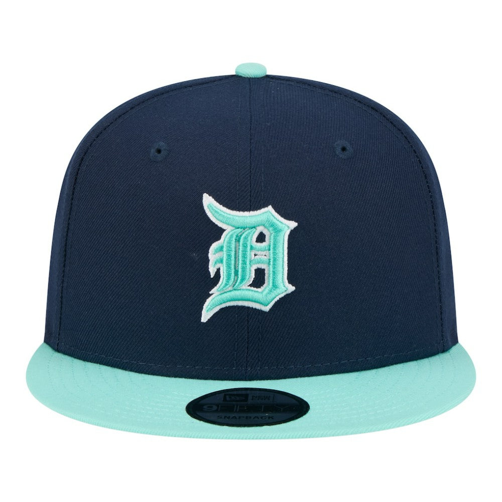 Detroit Tigers New Era 2-Tone Color Pack 9FIFTY Snapback Hat - Navy/Turquoise Hats
