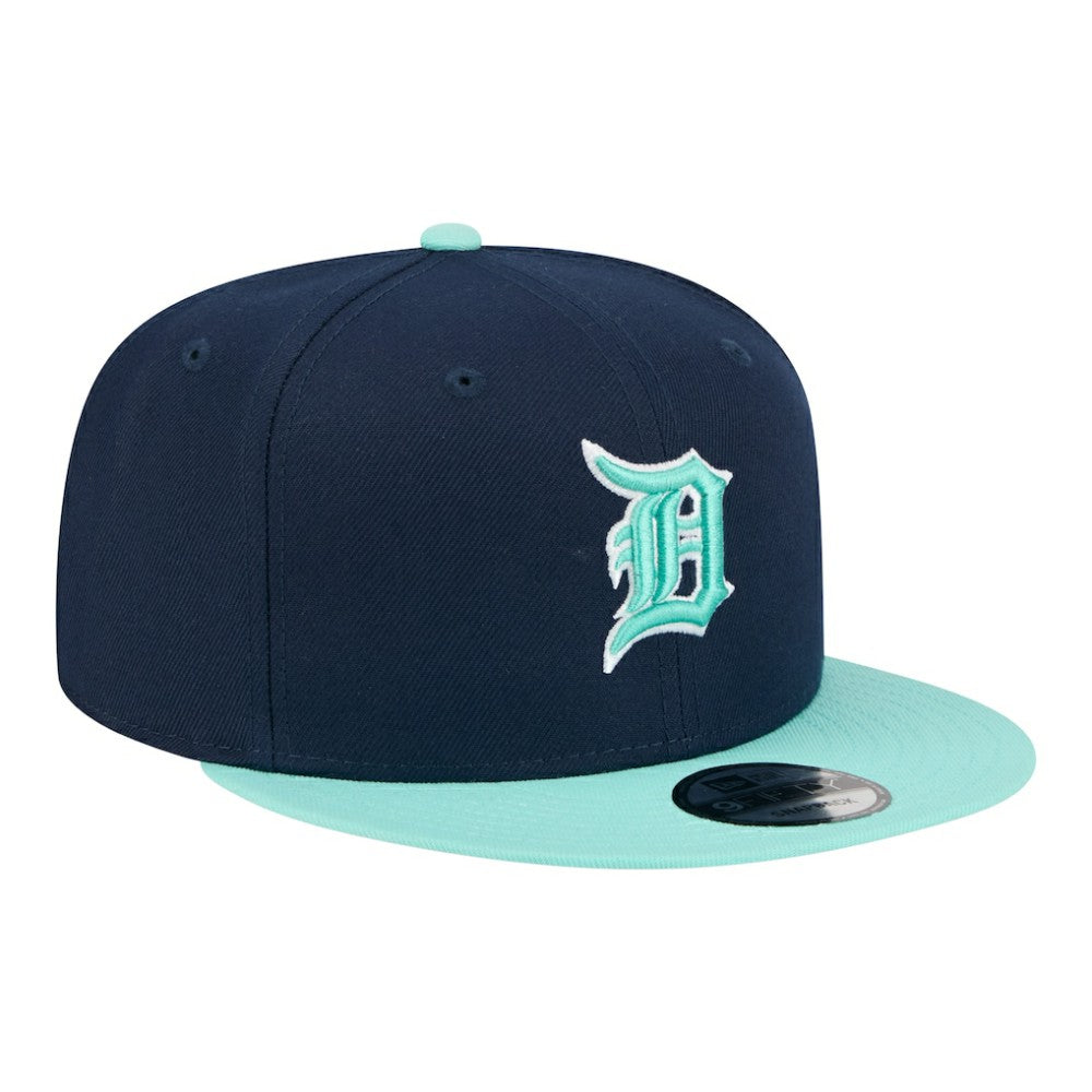 Detroit Tigers New Era 2-Tone Color Pack 9FIFTY Snapback Hat - Navy/Turquoise Hats