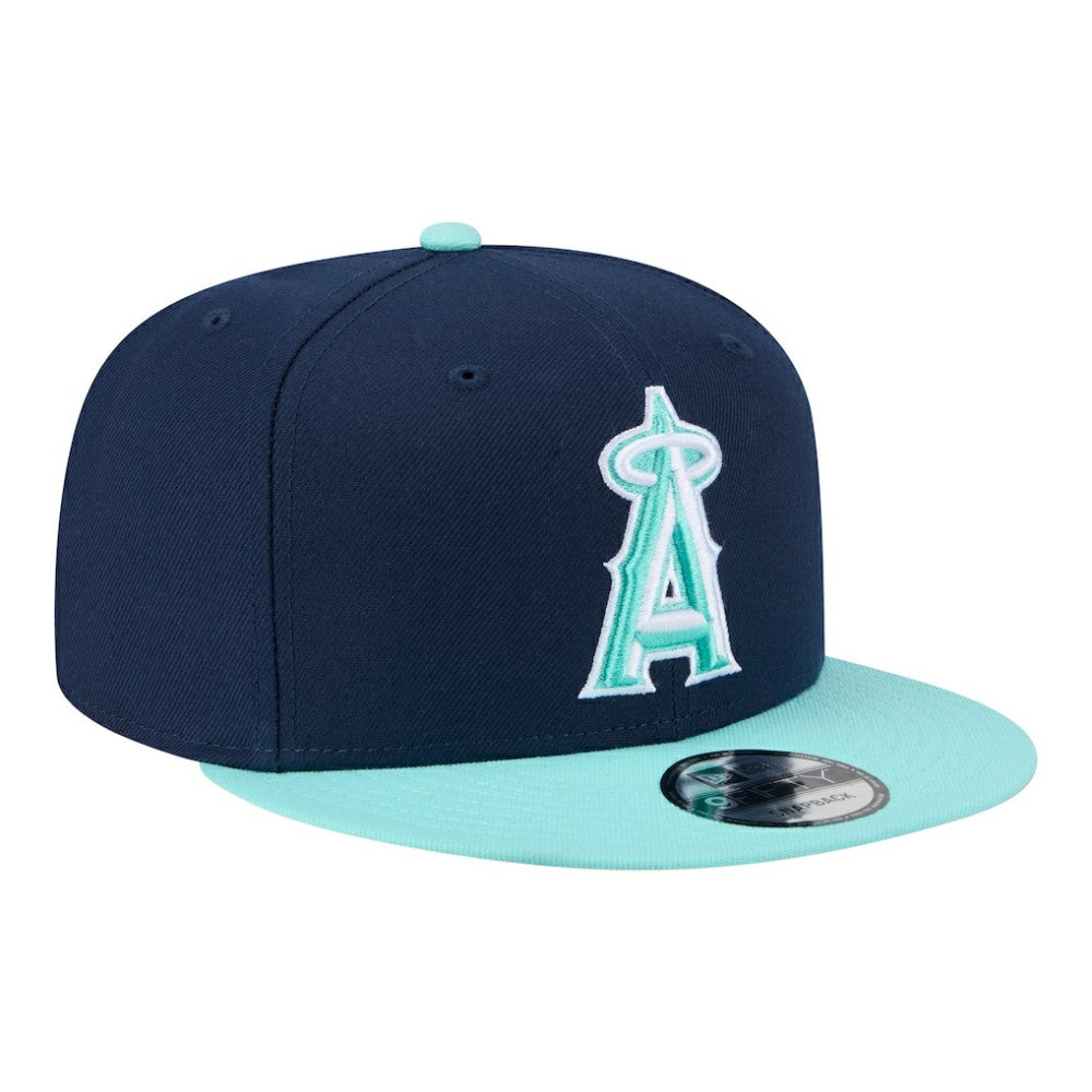 Los Angeles Angels New Era Two-Tone Color Pack 9FIFTY Snapback Hat - Navy/Turquoise Hats