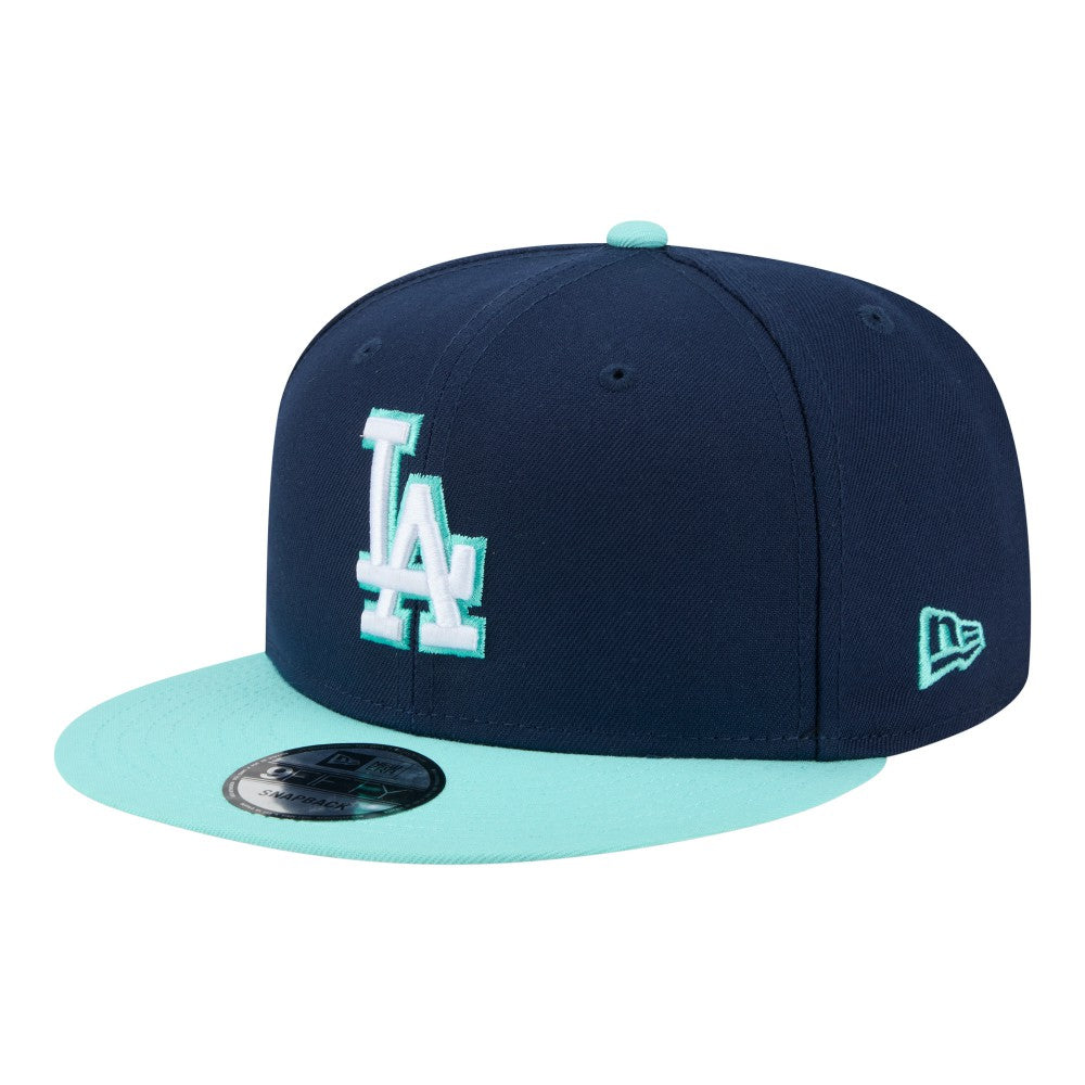 Los Angeles Dodgers New Era 2-Tone Color Pack 9FIFTY Snapback Hat - Navy/Turquoise Hats