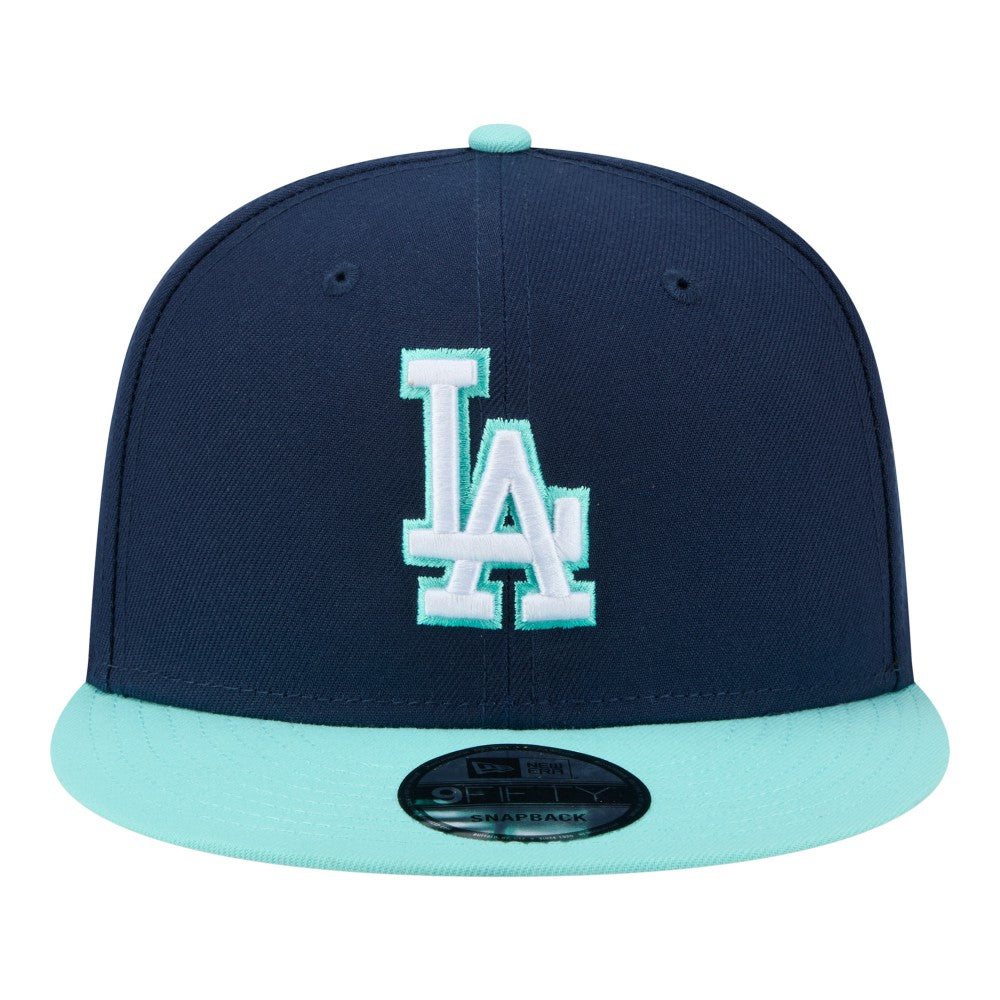 Los Angeles Dodgers New Era 2-Tone Color Pack 9FIFTY Snapback Hat - Navy/Turquoise Hats