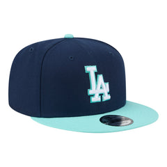 Los Angeles Dodgers New Era 2-Tone Color Pack 9FIFTY Snapback Hat - Navy/Turquoise Hats