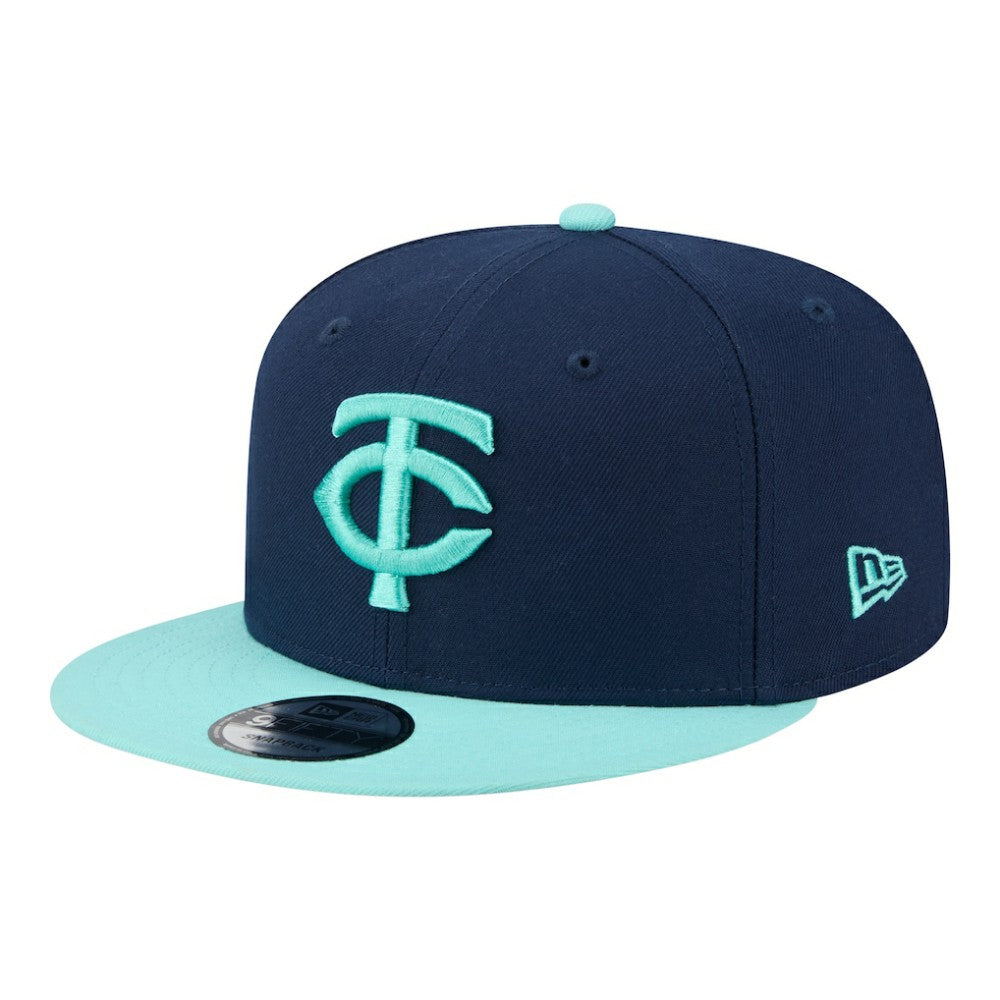 Minnesota Twins New Era Two-Tone Color Pack 9FIFTY Snapback Hat - Navy/Turquoise Hats