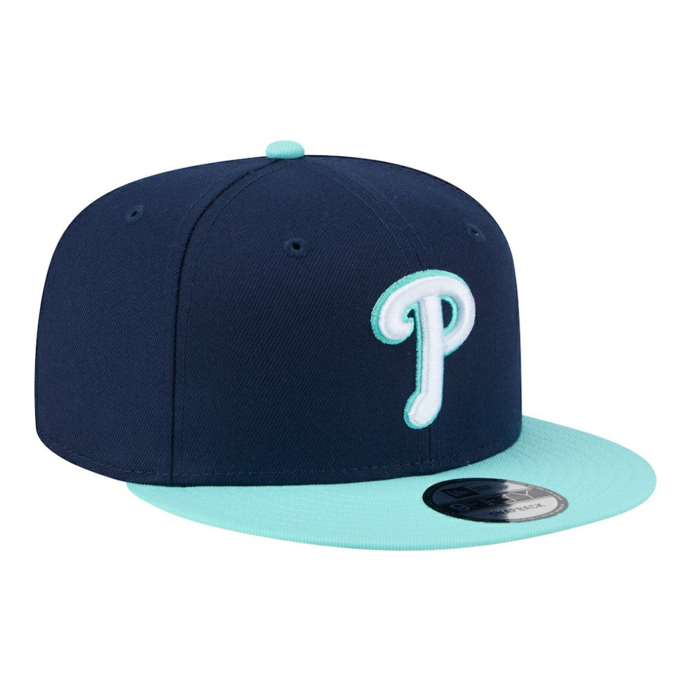 Philadelphia Phillies New Era Two-Tone Color Pack 9FIFTY Snapback Hat - Navy/Turquoise Hats