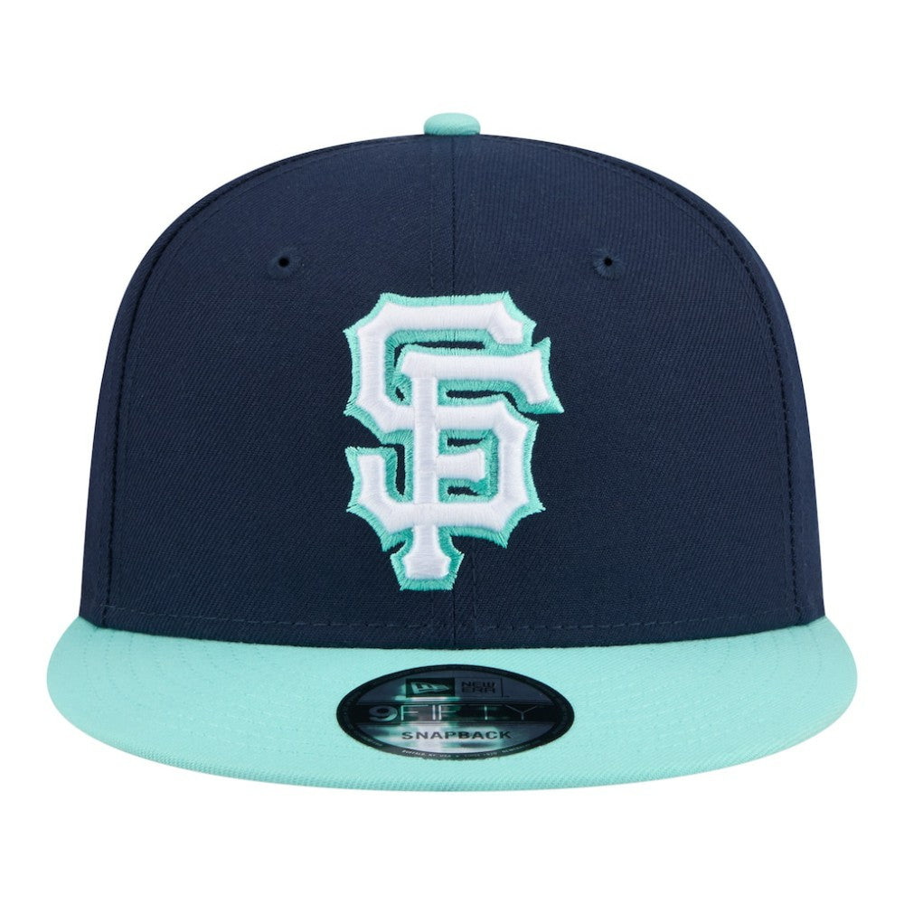 San Francisco Giants New Era 2-Tone Color Pack 9FIFTY Snapback Hat - Navy/Turquoise Hats