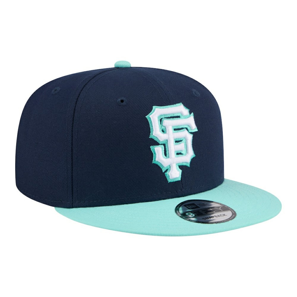 San Francisco Giants New Era 2-Tone Color Pack 9FIFTY Snapback Hat - Navy/Turquoise Hats