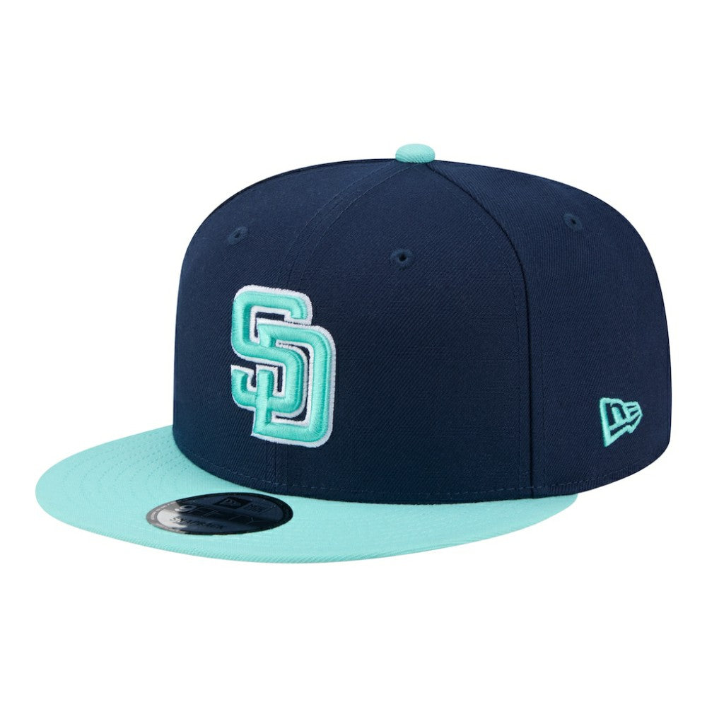 San Diego Padres New Era 2-Tone Color Pack 9FIFTY Snapback Hat - Navy/Turquoise Hats